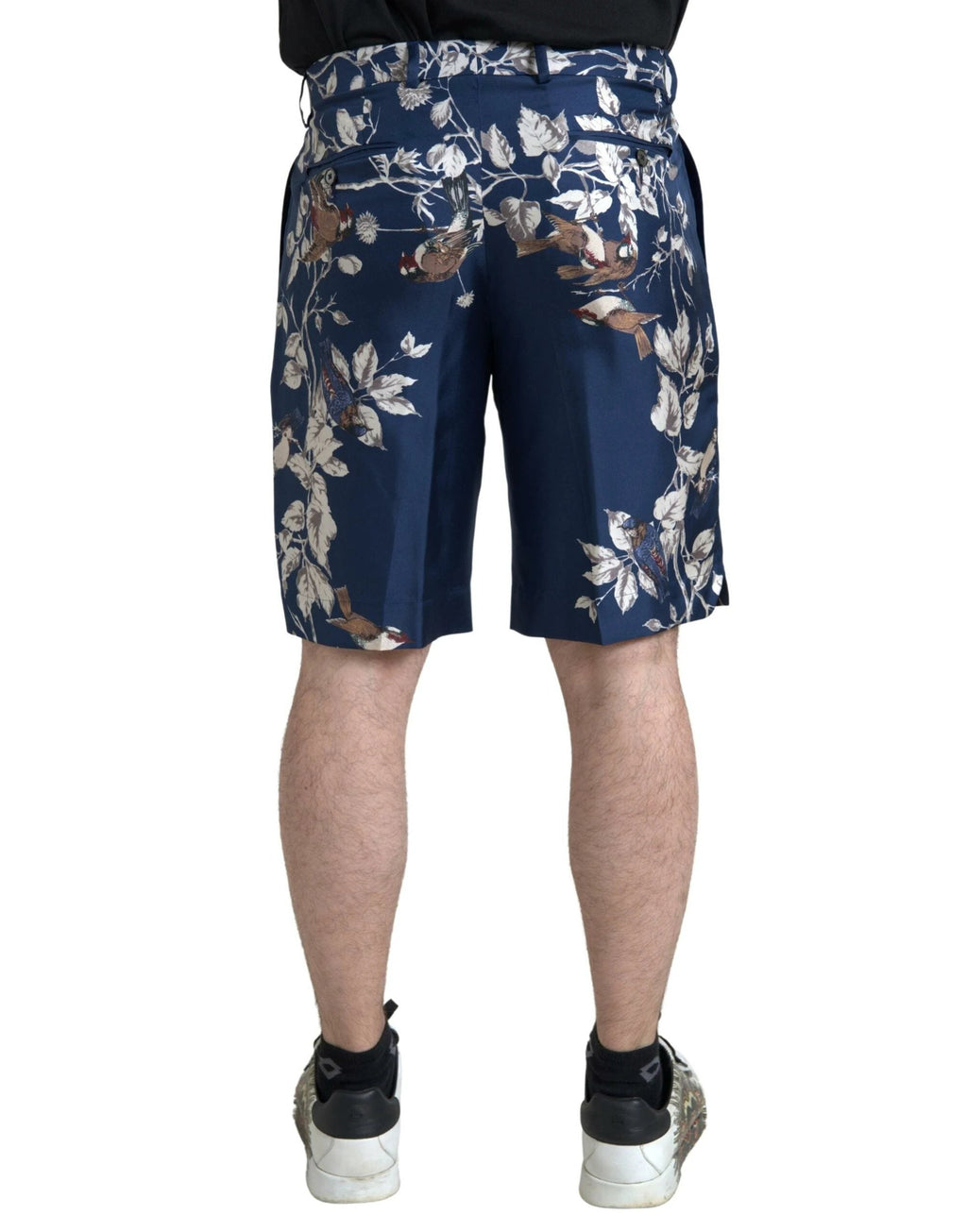 Dolce & Gabbana Blue Floral Print Silk Men Bermuda Shorts by Dolce & Gabbana