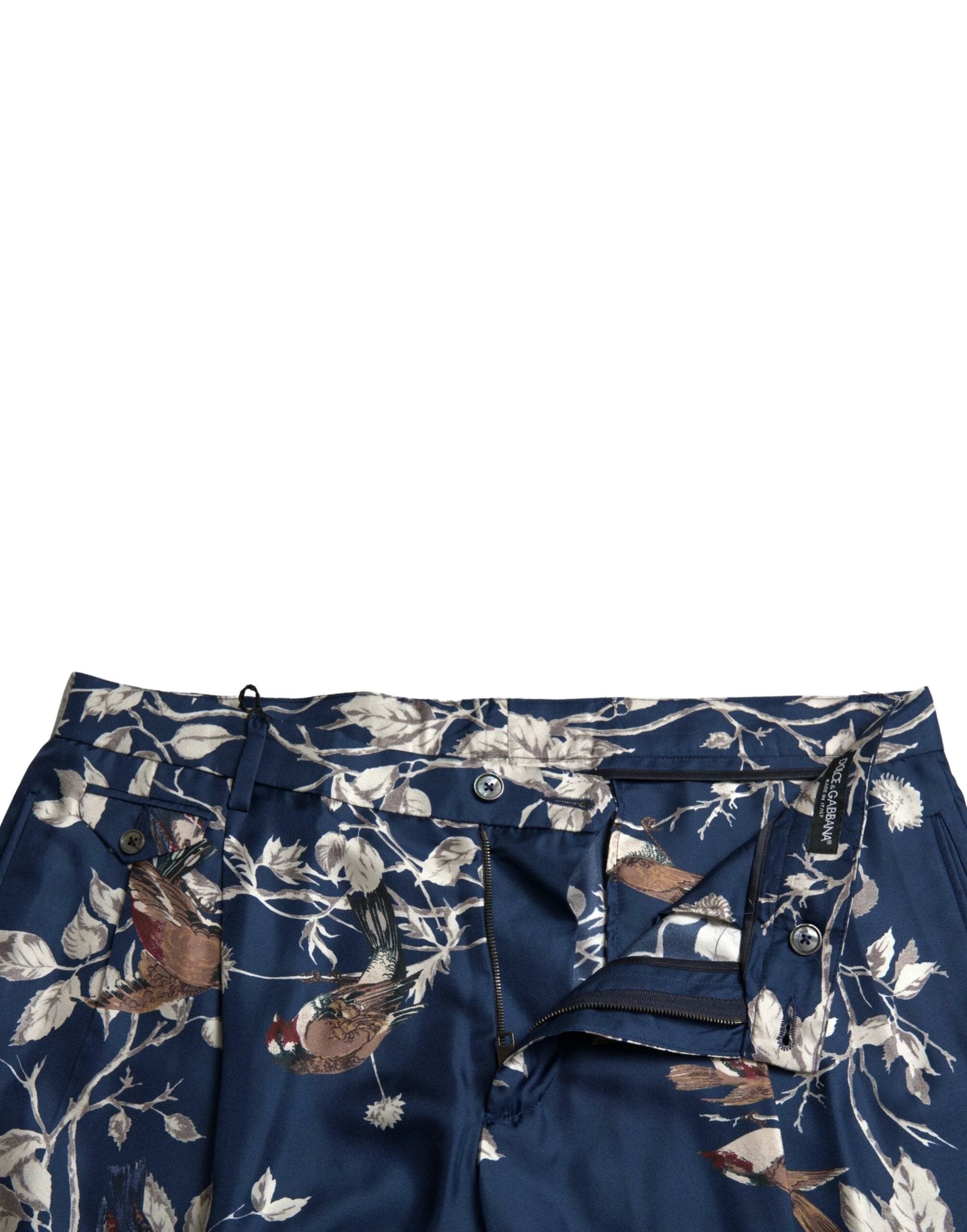 Dolce & Gabbana Blue Floral Print Silk Men Bermuda Shorts by Dolce & Gabbana