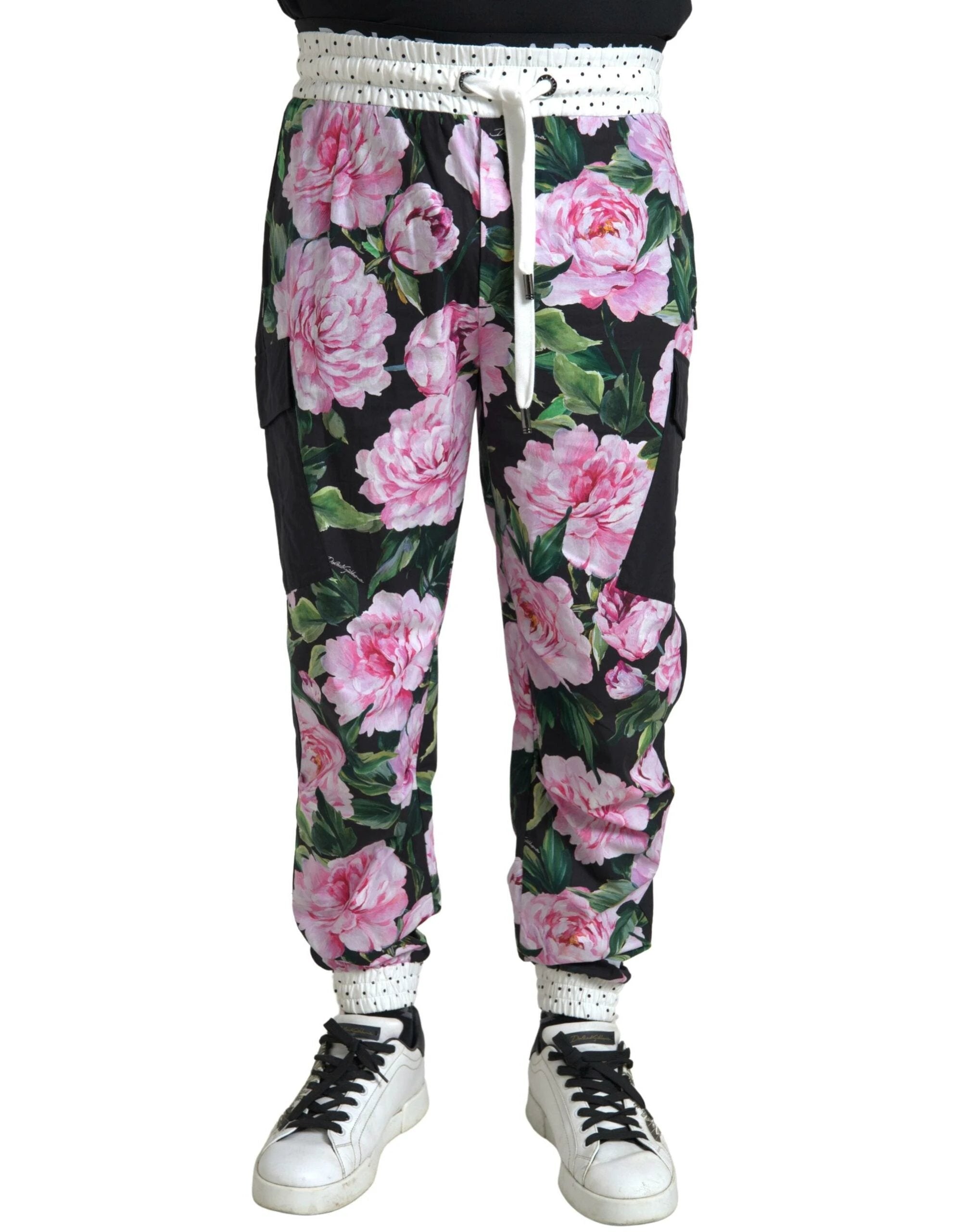 Dolce & Gabbana Multicolor Peony Joggers Cotton Men Pants by Dolce & Gabbana