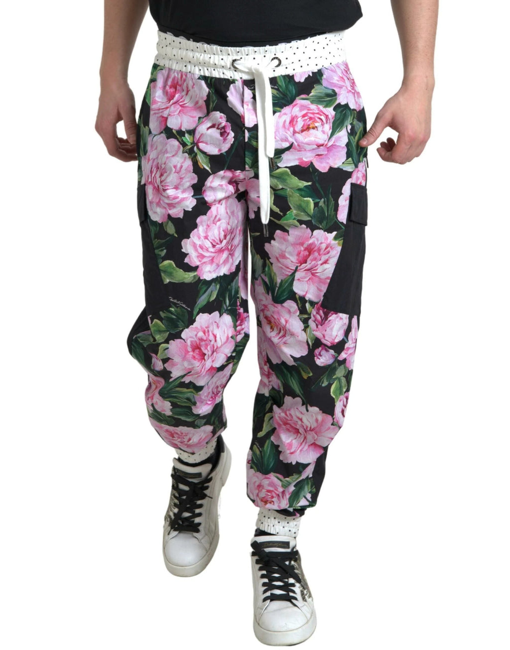 Dolce & Gabbana Multicolor Peony Joggers Cotton Men Pants by Dolce & Gabbana
