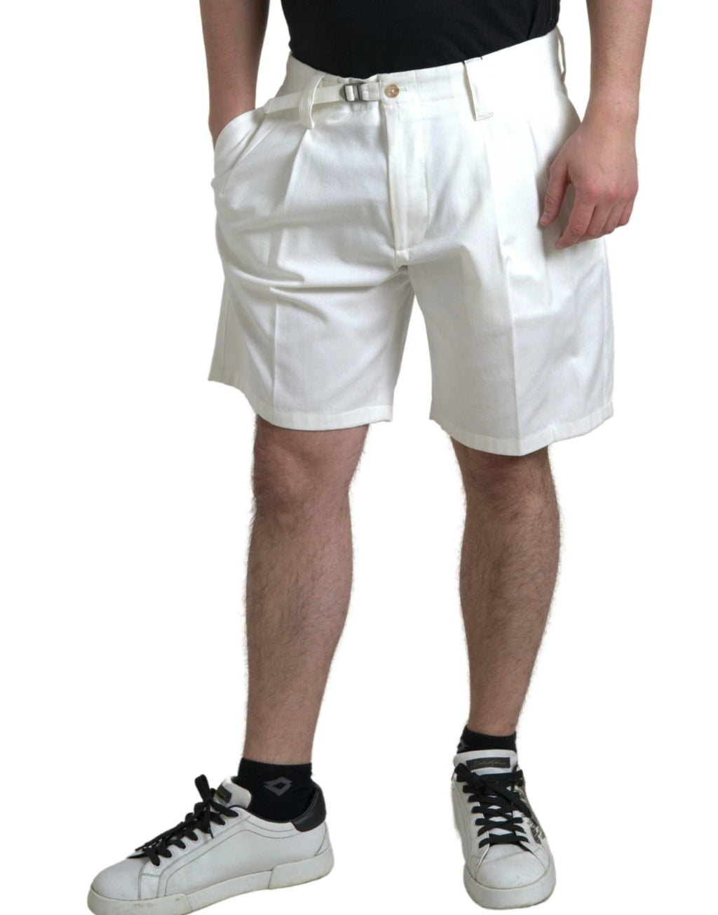Dolce & Gabbana White Cotton Stretch Men Bermuda Denim Shorts by Dolce & Gabbana
