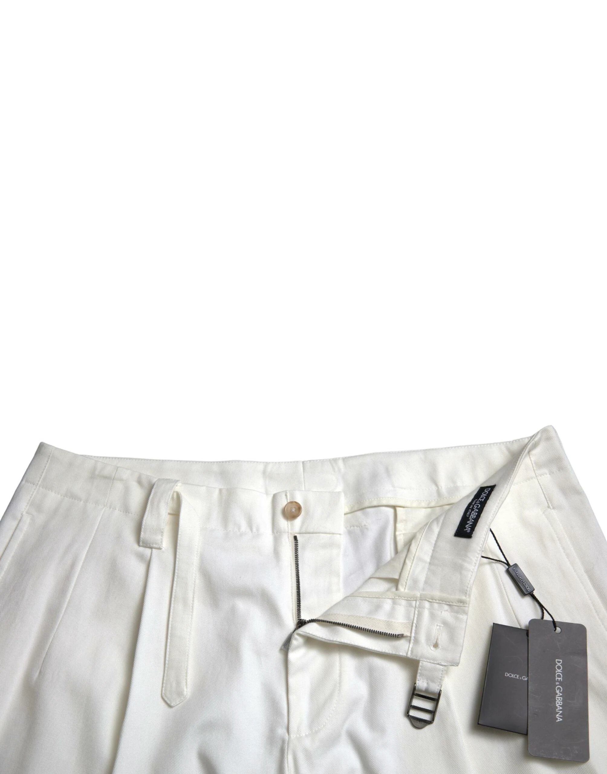 Dolce & Gabbana White Cotton Stretch Men Bermuda Denim Shorts by Dolce & Gabbana