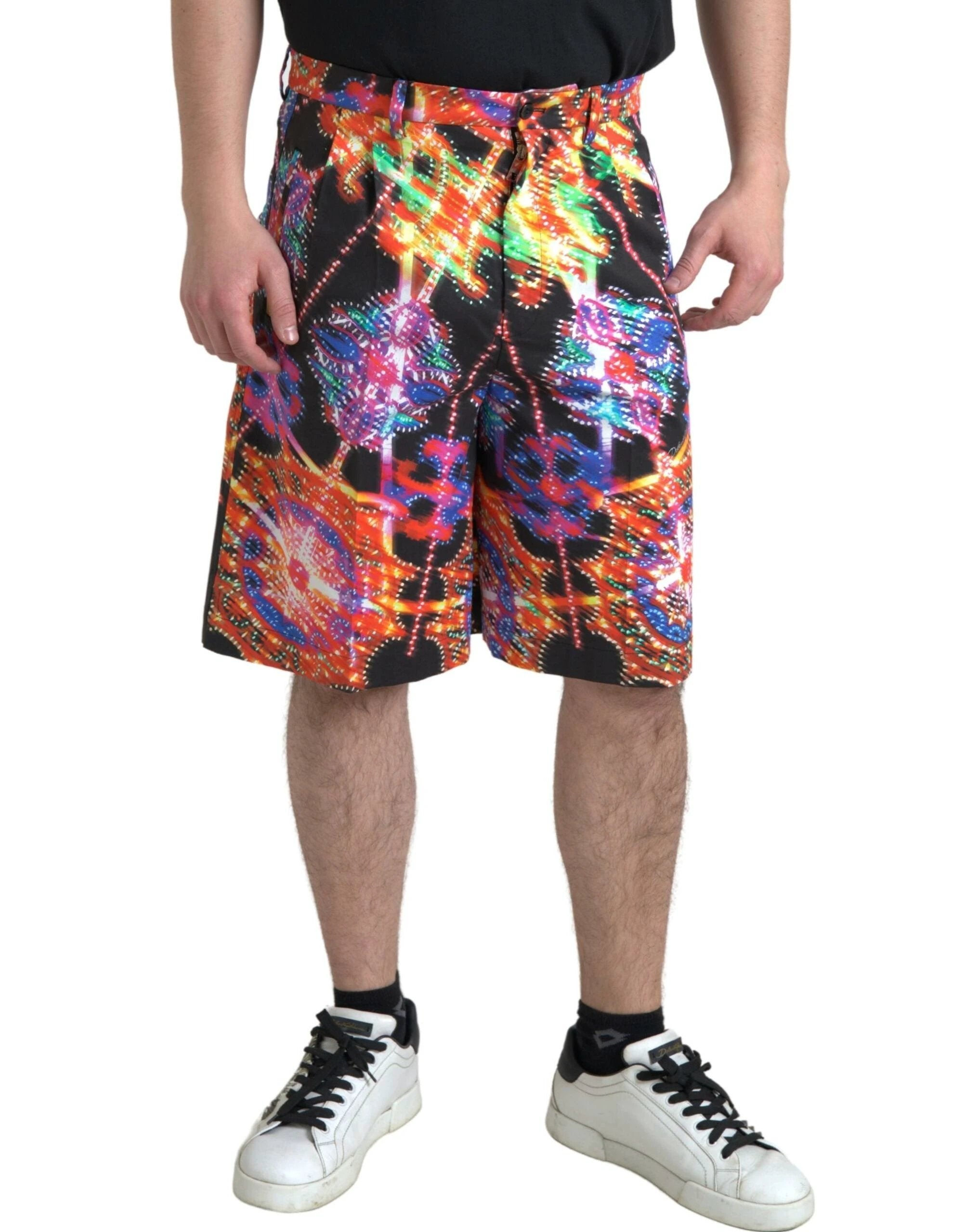 Dolce & Gabbana Multicolor Printed Cotton Men Bermuda Shorts by Dolce & Gabbana