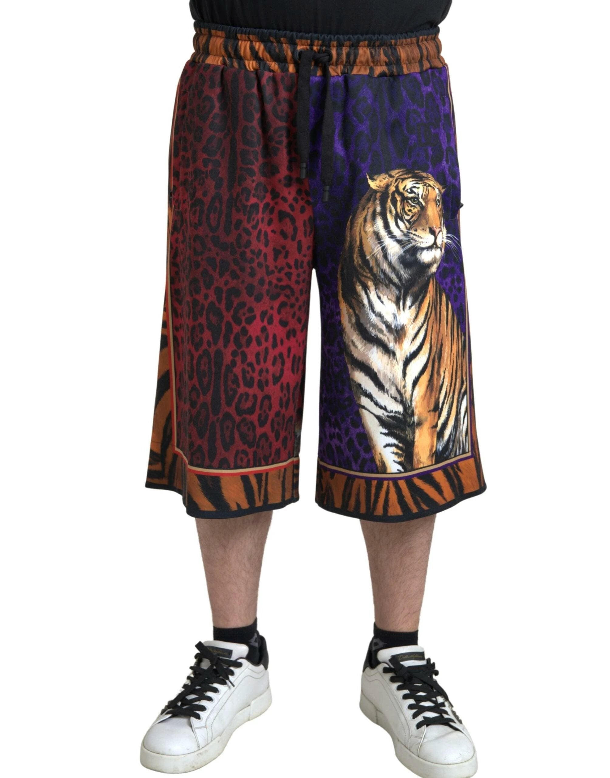 Dolce & Gabbana Multicolor Tiger Print Men Bermuda Shorts by Dolce & Gabbana