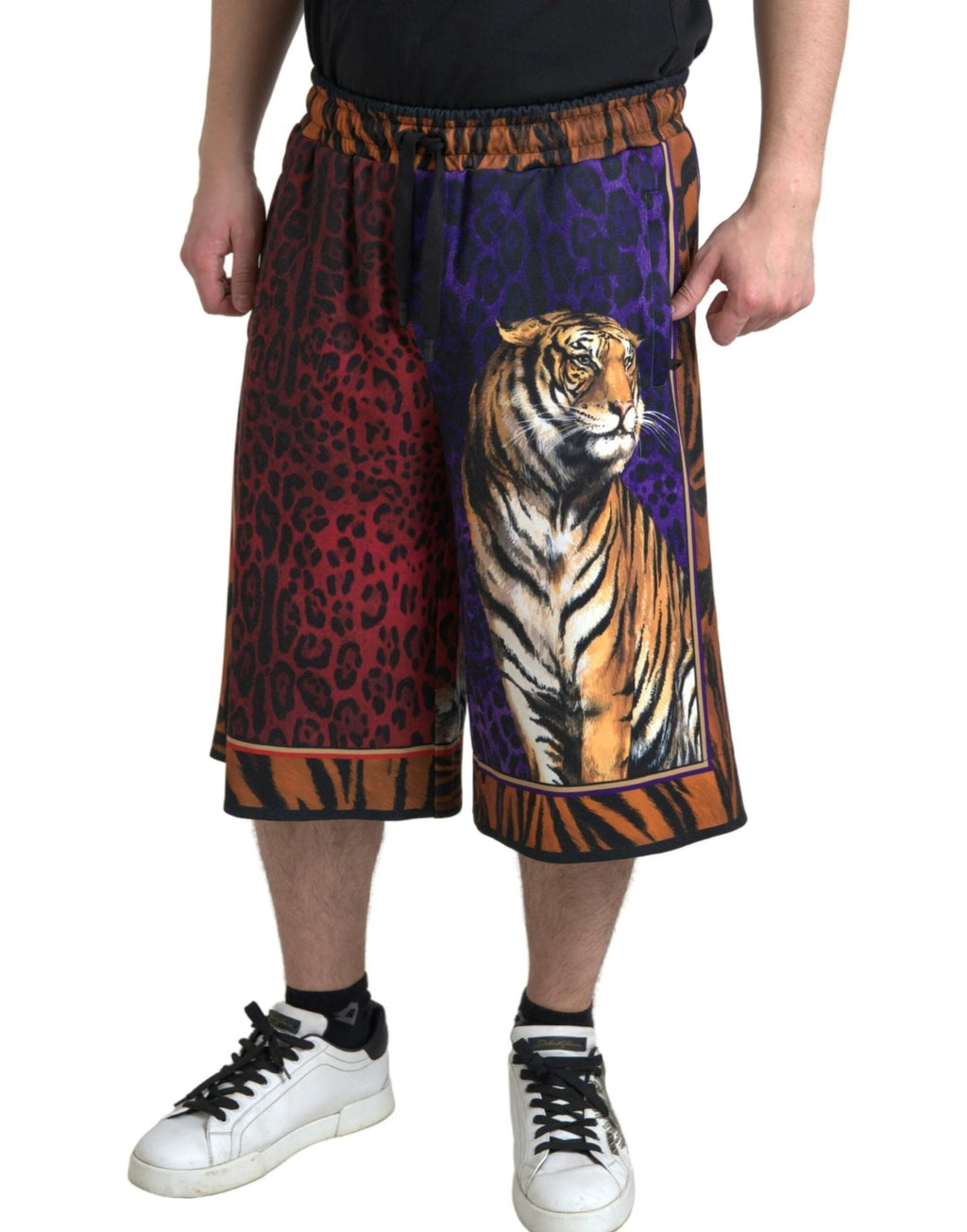 Dolce & Gabbana Multicolor Tiger Print Men Bermuda Shorts by Dolce & Gabbana