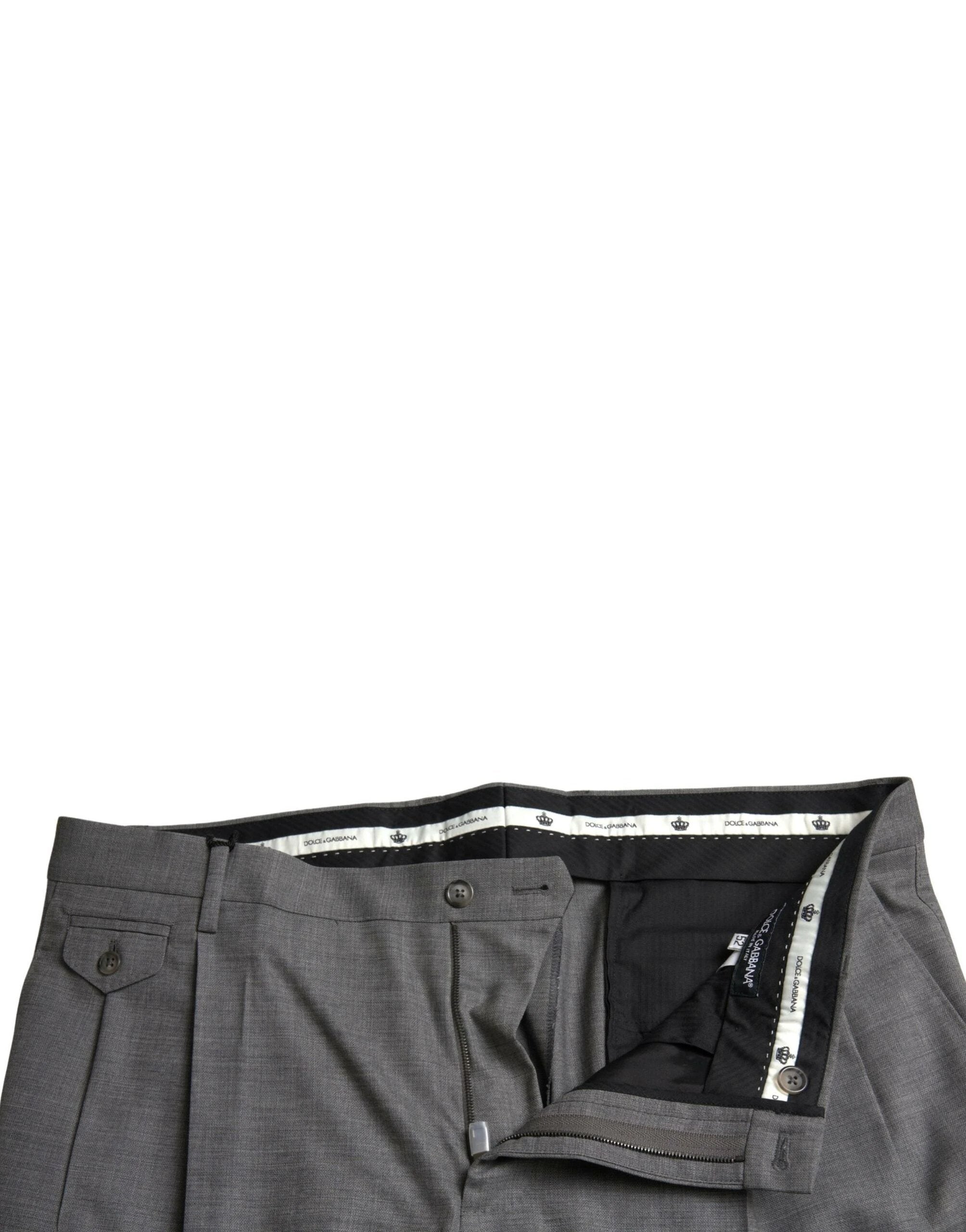 Dolce & Gabbana Gray Wool Chino Skinny Men Dress Trouser Pants by Dolce & Gabbana