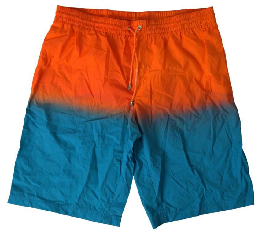 Dolce & Gabbana Orange Blue Gradient Beachwear Swimwear Shorts by Dolce & Gabbana