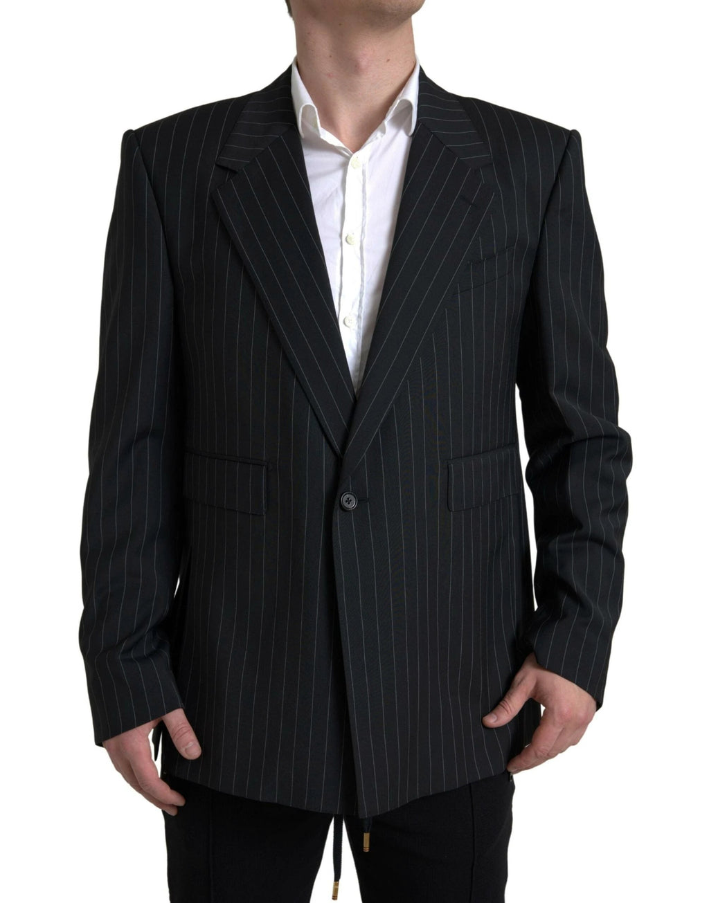 Dolce & Gabbana Black Stripe Single Breasted SICILIA Blazer by Dolce & Gabbana