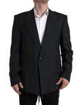 Dolce & Gabbana Black Stripe Single Breasted SICILIA Blazer by Dolce & Gabbana
