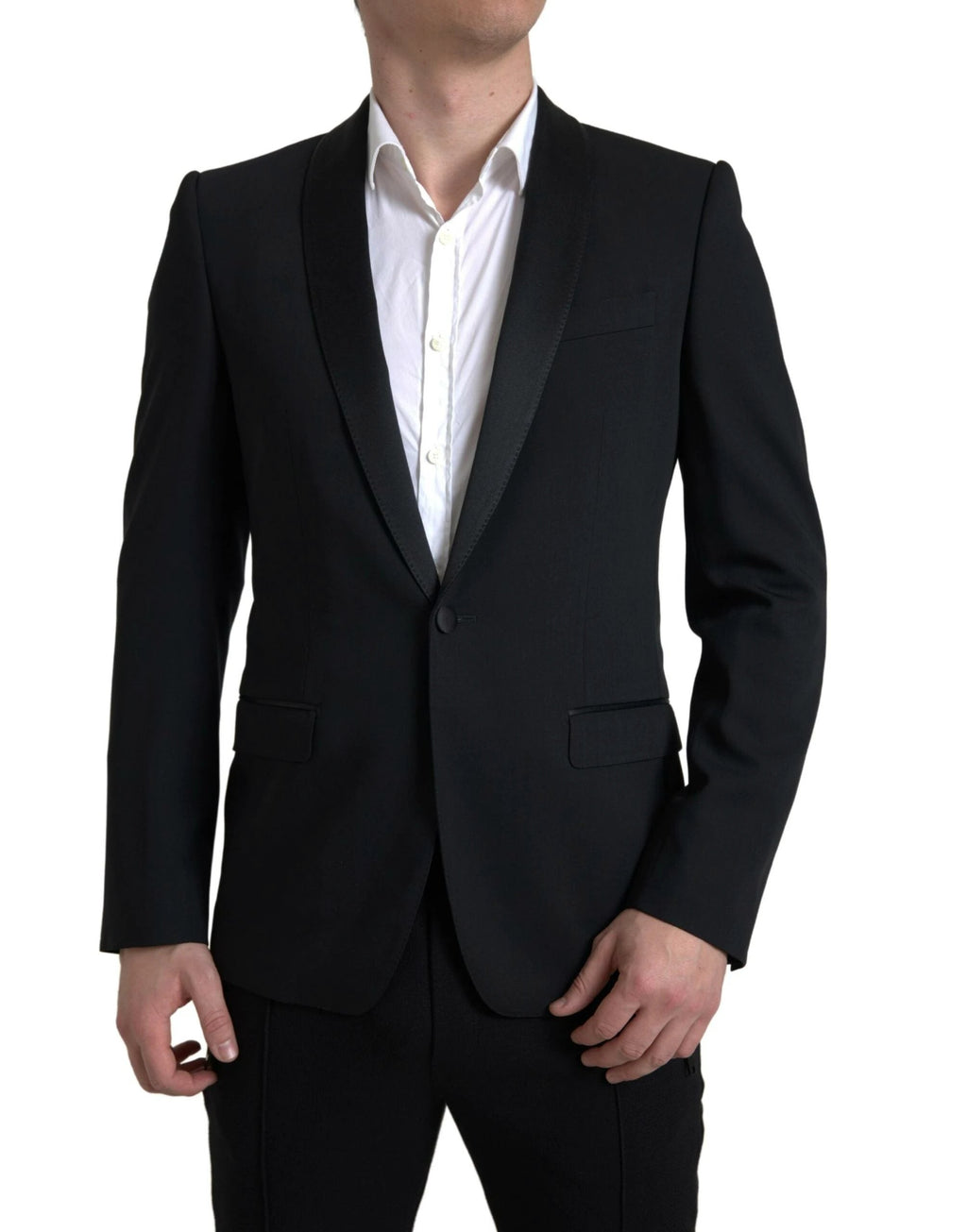 Dolce & Gabbana Black Wool Single Breasted MARTINI Blazer by Dolce & Gabbana