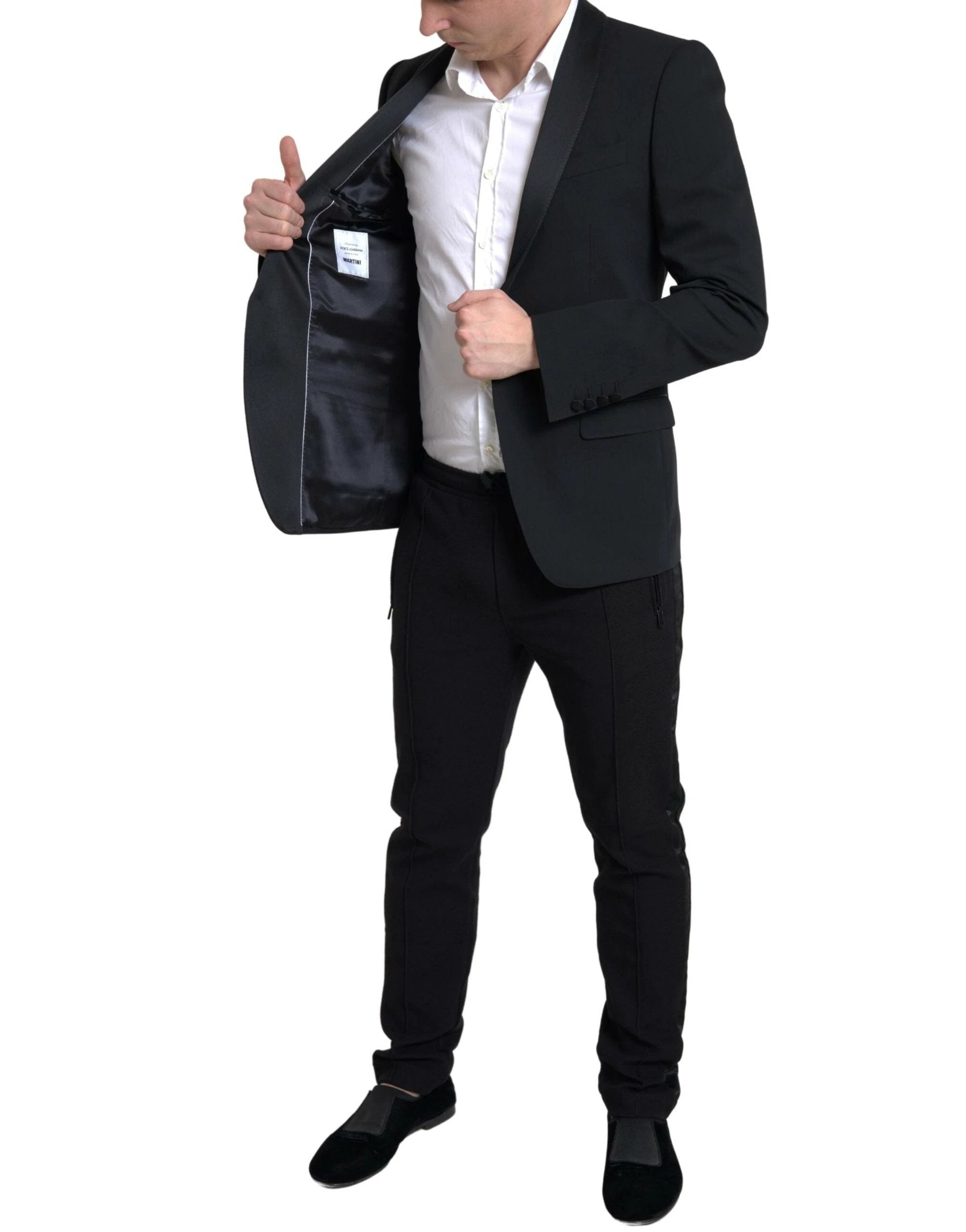 Dolce & Gabbana Black Wool Single Breasted MARTINI Blazer by Dolce & Gabbana