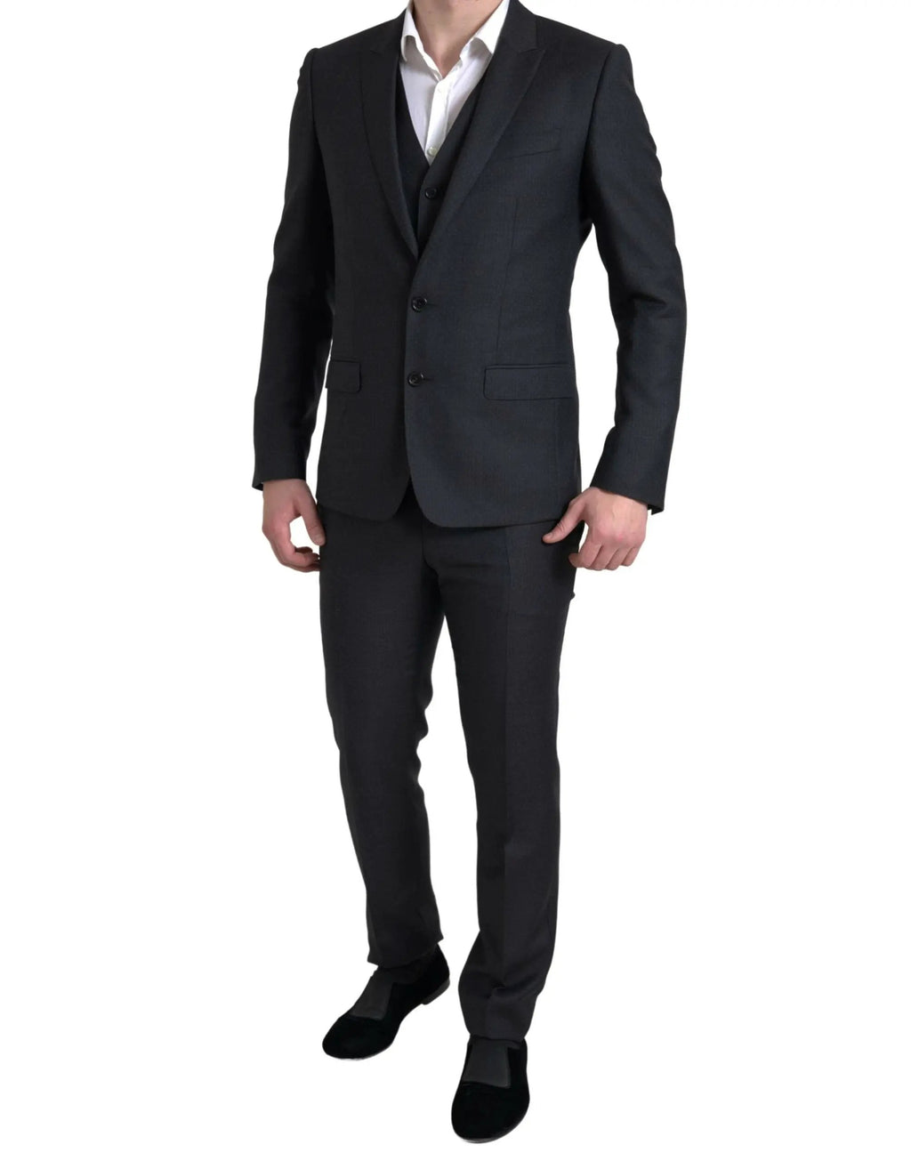 Costume MARTINI noir 3 pièces Dolce &amp; Gabbana à simple boutonnage