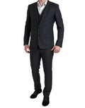 Costume MARTINI noir 3 pièces Dolce &amp; Gabbana à simple boutonnage