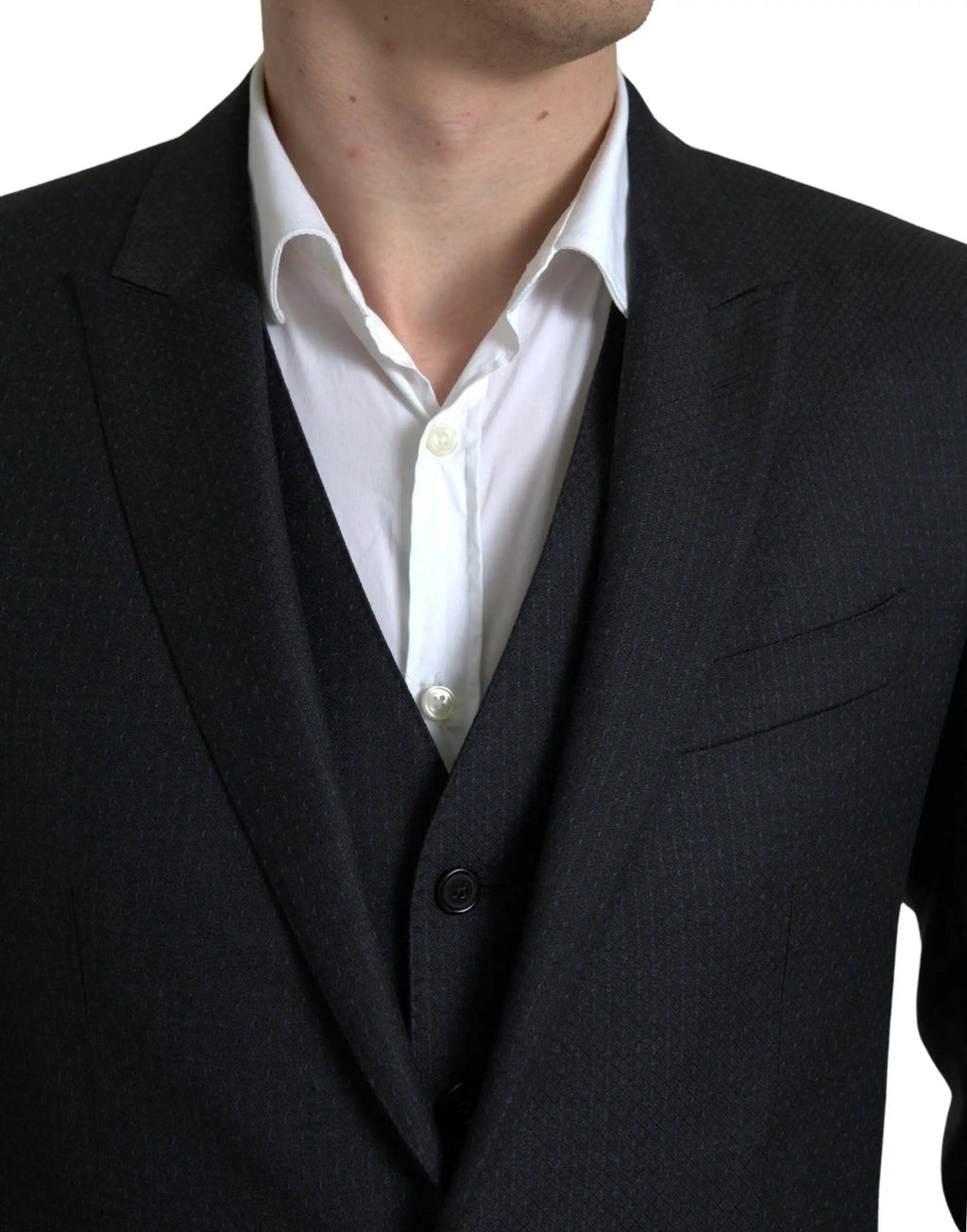 Costume MARTINI noir 3 pièces Dolce &amp; Gabbana à simple boutonnage