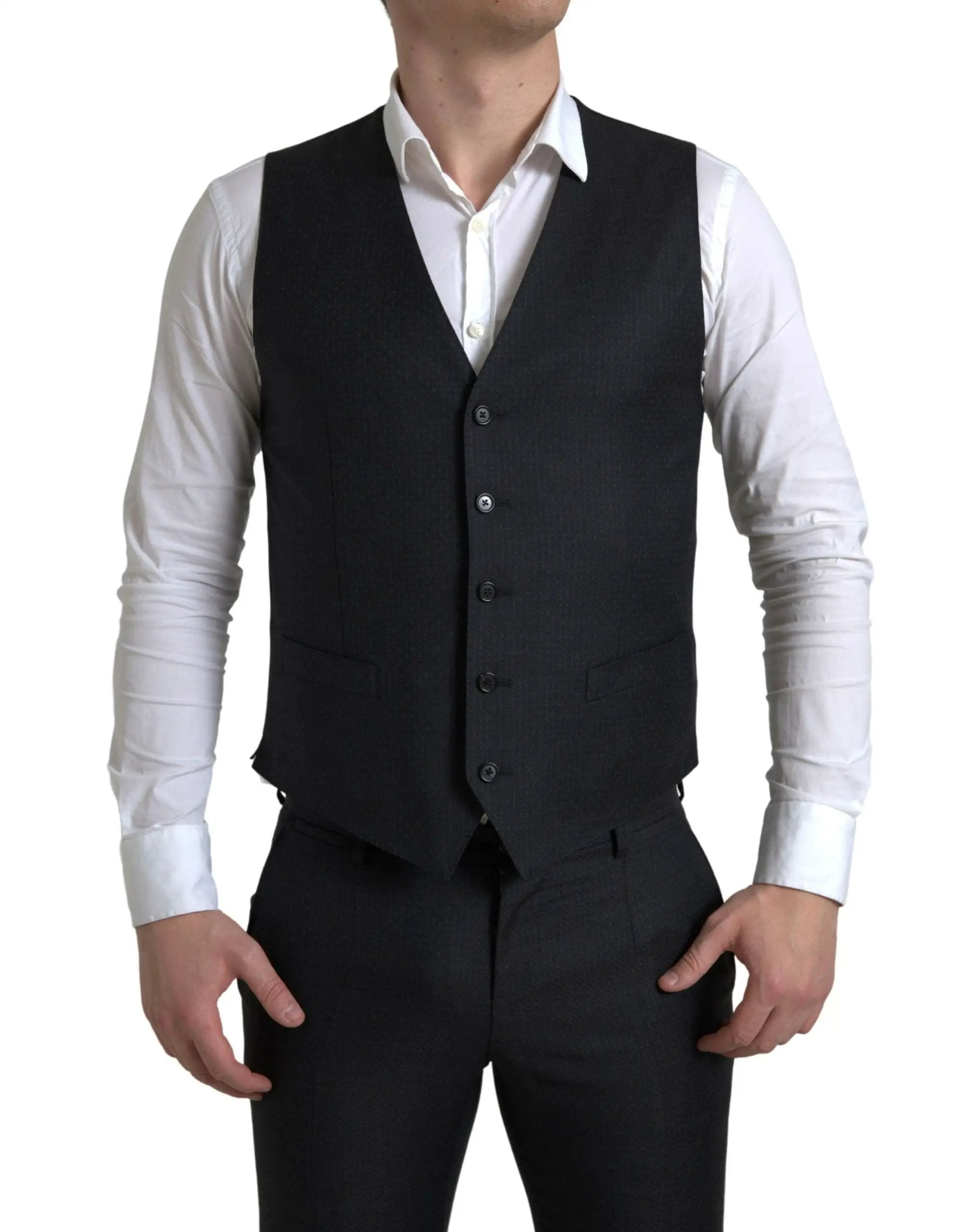 Costume MARTINI noir 3 pièces Dolce &amp; Gabbana à simple boutonnage