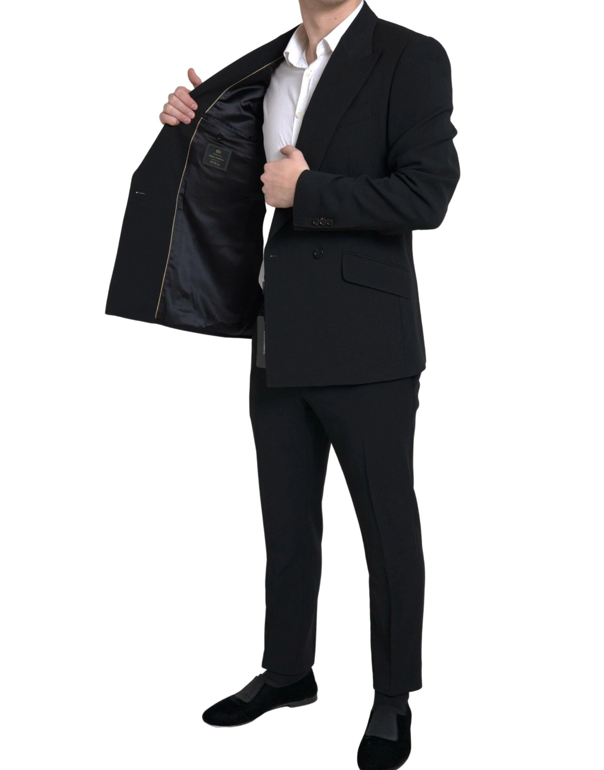 Dolce & Gabbana Black 2 Piece Double Breasted SICILIA Suit by Dolce & Gabbana