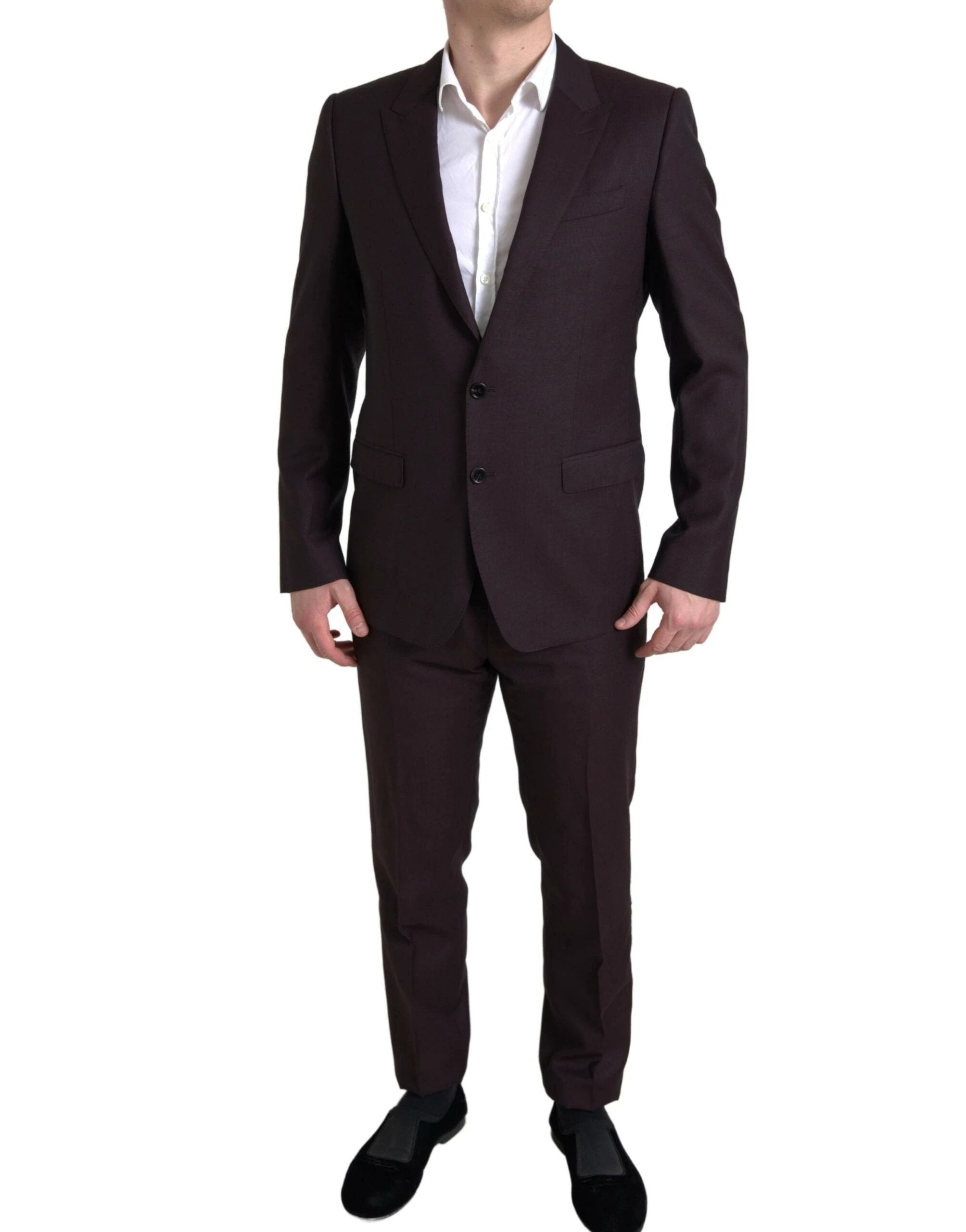 Dolce & Gabbana Maroon 2 Piece Single Breasted MARTINI Suit by Dolce & Gabbana