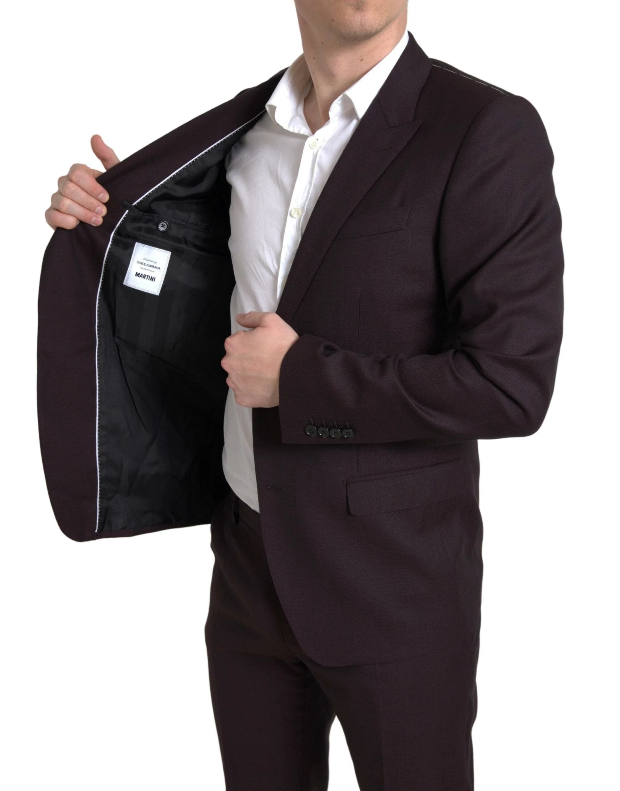 Dolce & Gabbana Maroon 2 Piece Single Breasted MARTINI Suit by Dolce & Gabbana