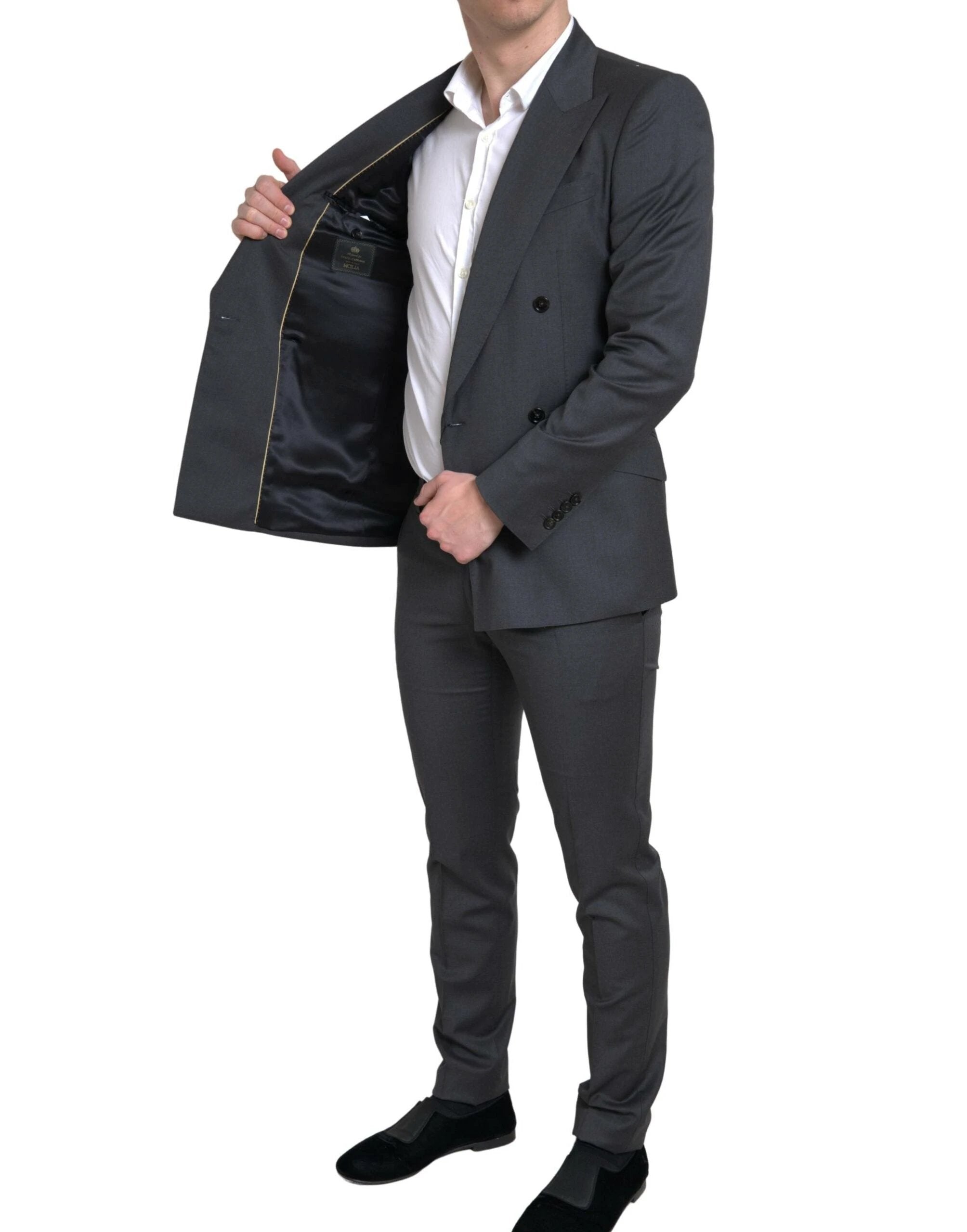 Dolce & Gabbana Gray 2 Piece Double Breasted SICILIA Suit by Dolce & Gabbana