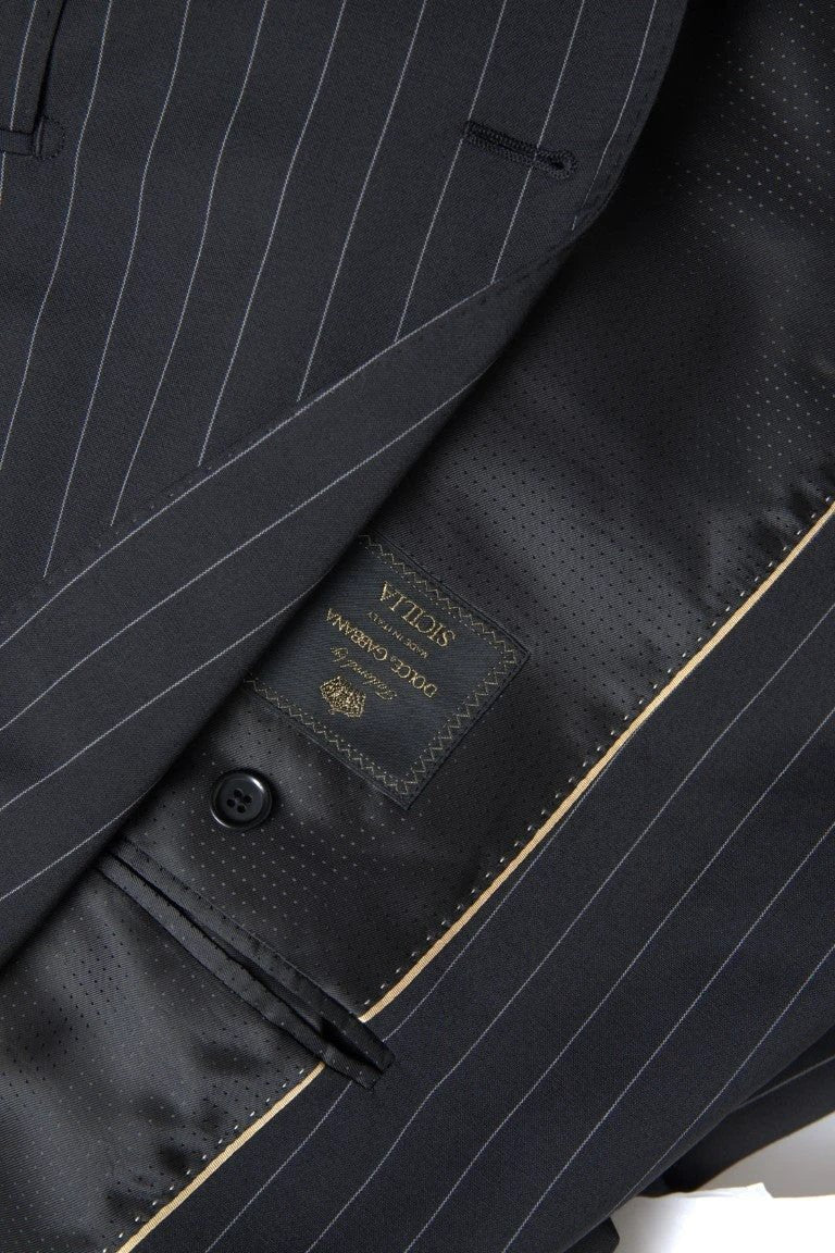 Dolce & Gabbana Black Stripe Single Breasted SICILIA Blazer by Dolce & Gabbana