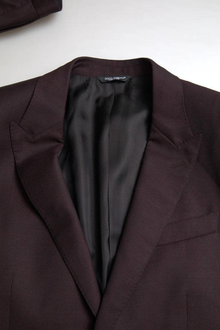 Dolce & Gabbana Maroon 2 Piece Single Breasted MARTINI Suit by Dolce & Gabbana