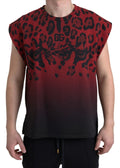 Dolce & Gabbana Red Leopard Cotton Sleeveless Tank T-shirt by Dolce & Gabbana