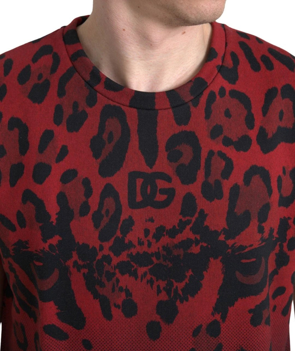 Dolce & Gabbana Red Leopard Cotton Sleeveless Tank T-shirt by Dolce & Gabbana