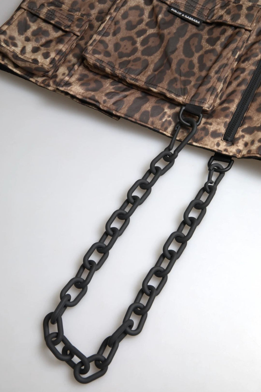 Dolce & Gabbana Brown Leopard Silk Sleeveless Sportswear by Dolce & Gabbana