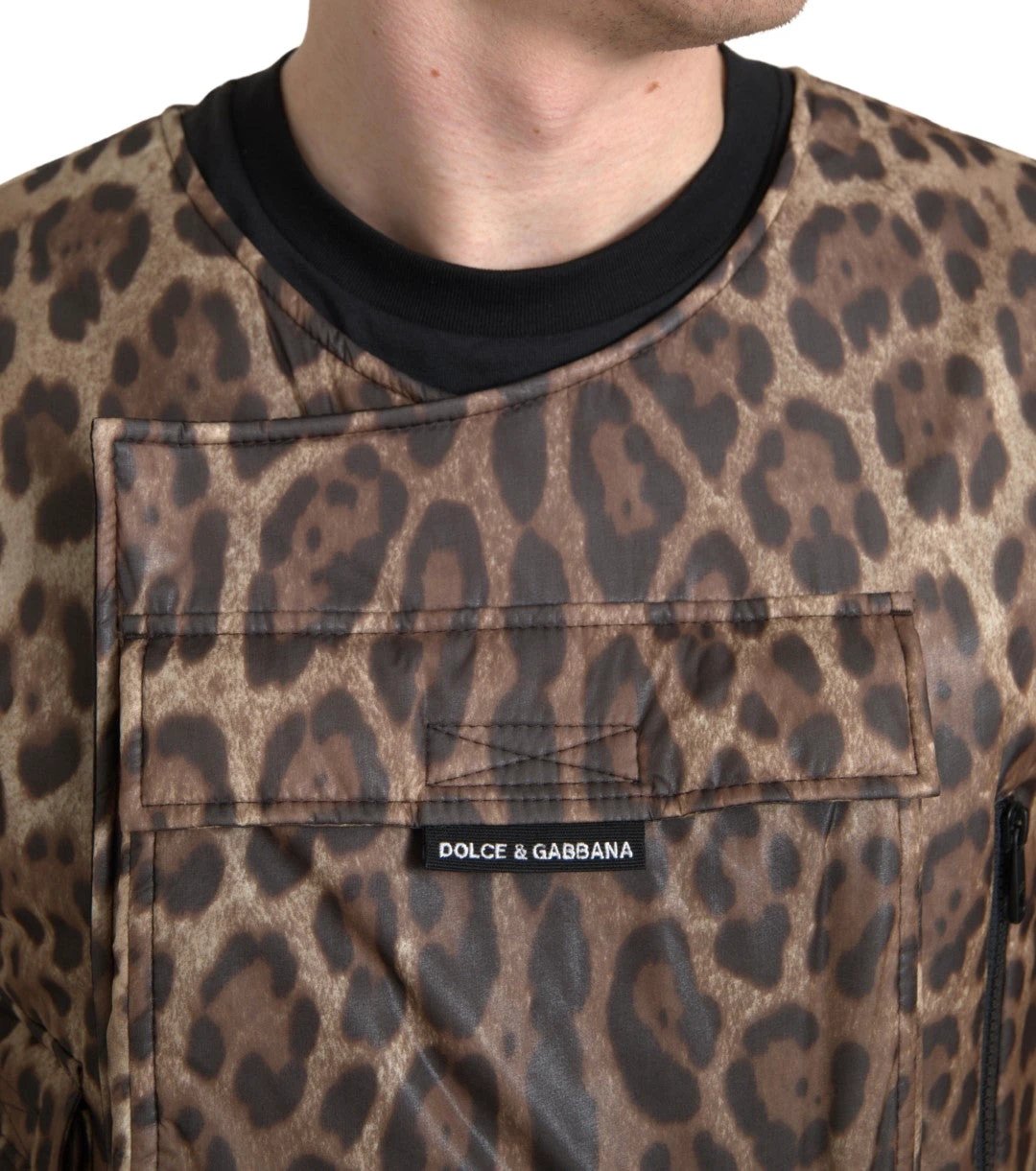 Dolce & Gabbana Brown Leopard Silk Sleeveless Sportswear by Dolce & Gabbana