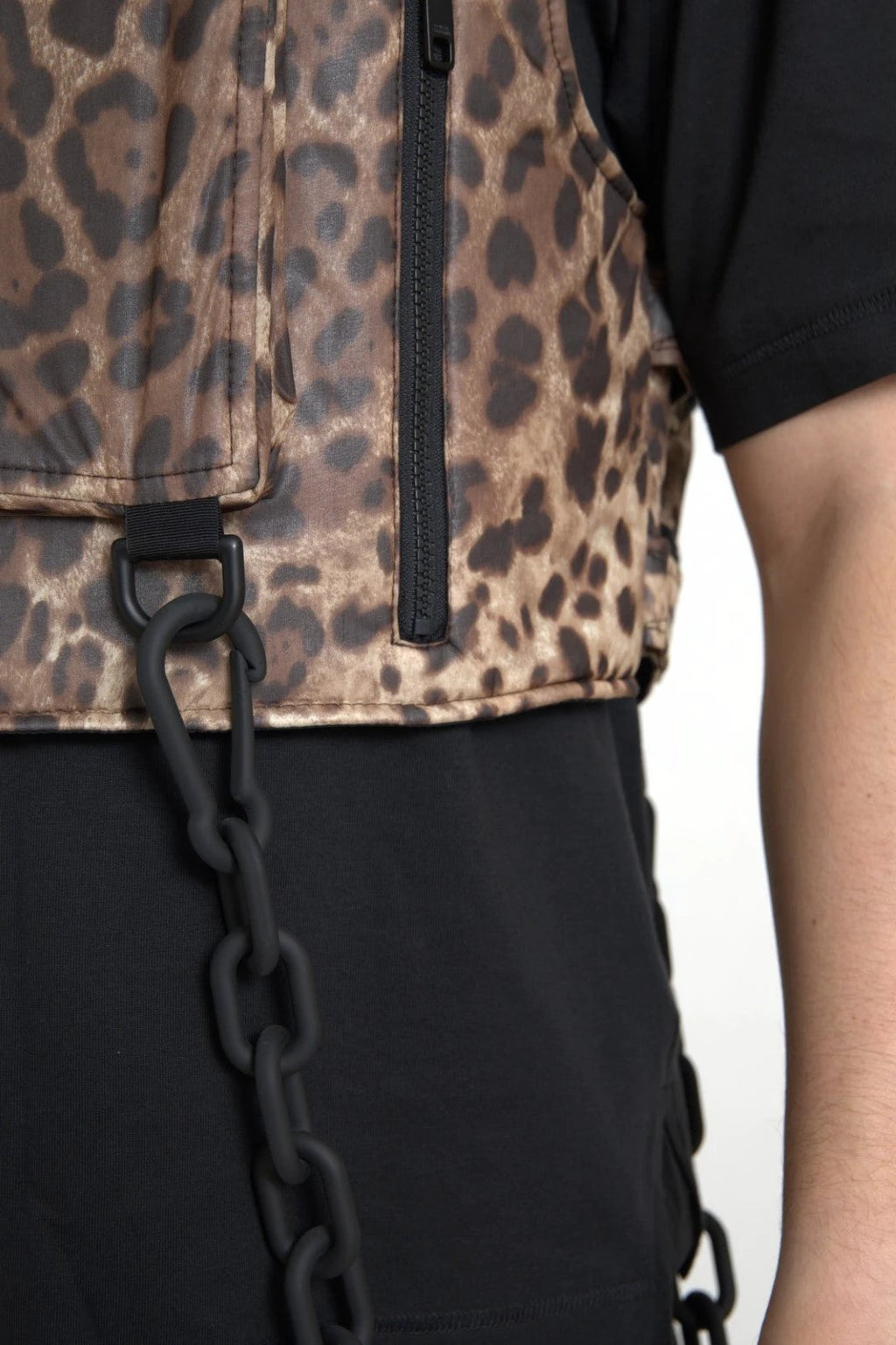 Dolce & Gabbana Brown Leopard Silk Sleeveless Sportswear by Dolce & Gabbana