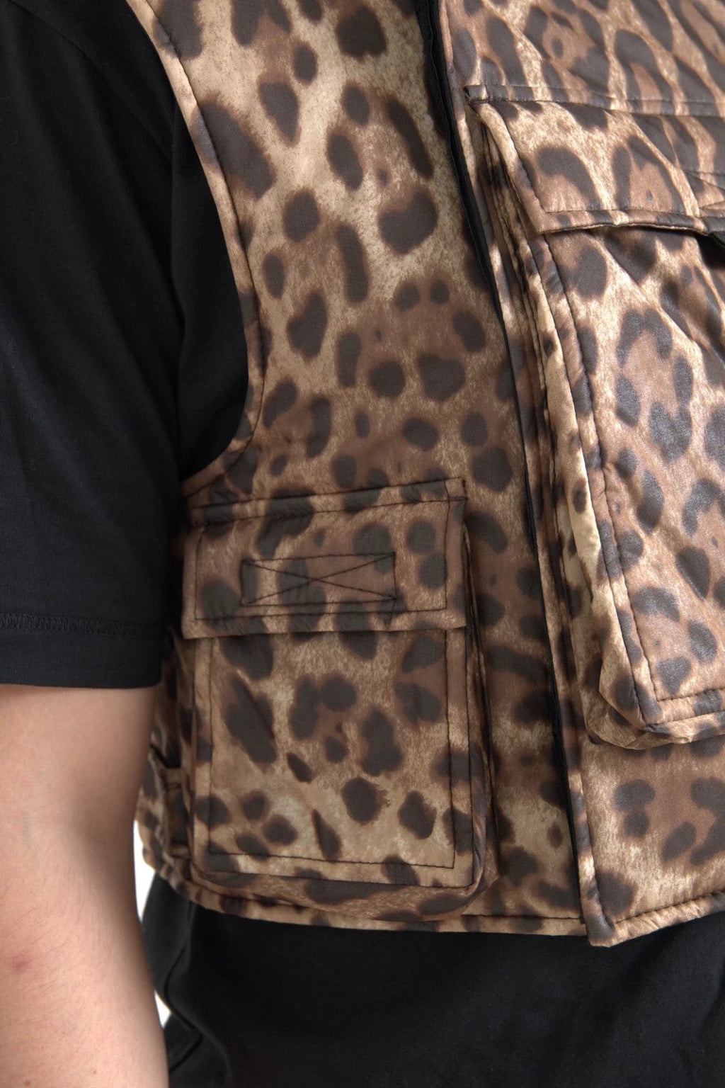 Dolce & Gabbana Brown Leopard Silk Sleeveless Sportswear by Dolce & Gabbana