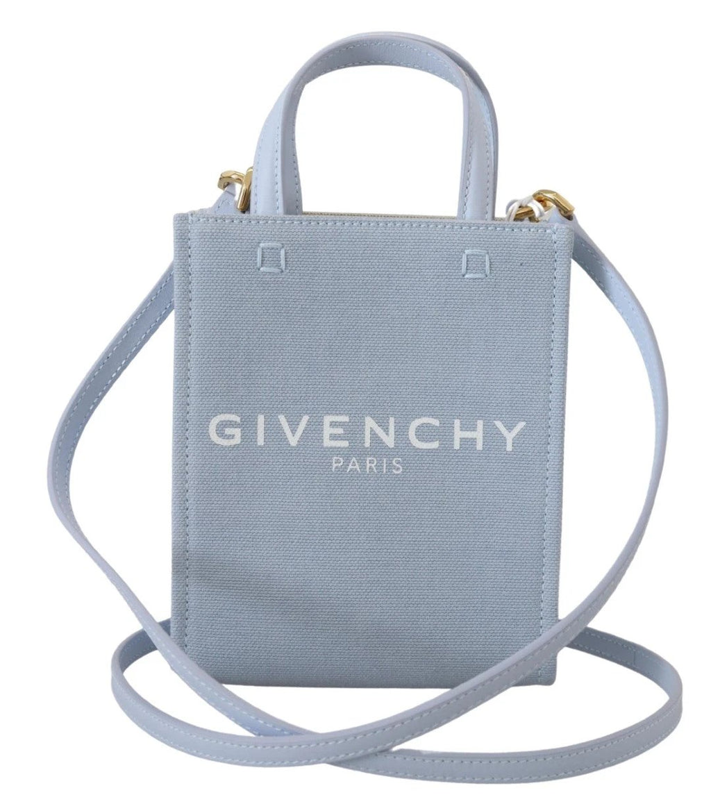 Givenchy Blue Coated Canvas Vertical Cloud Mini Shoulder Bag by Givenchy