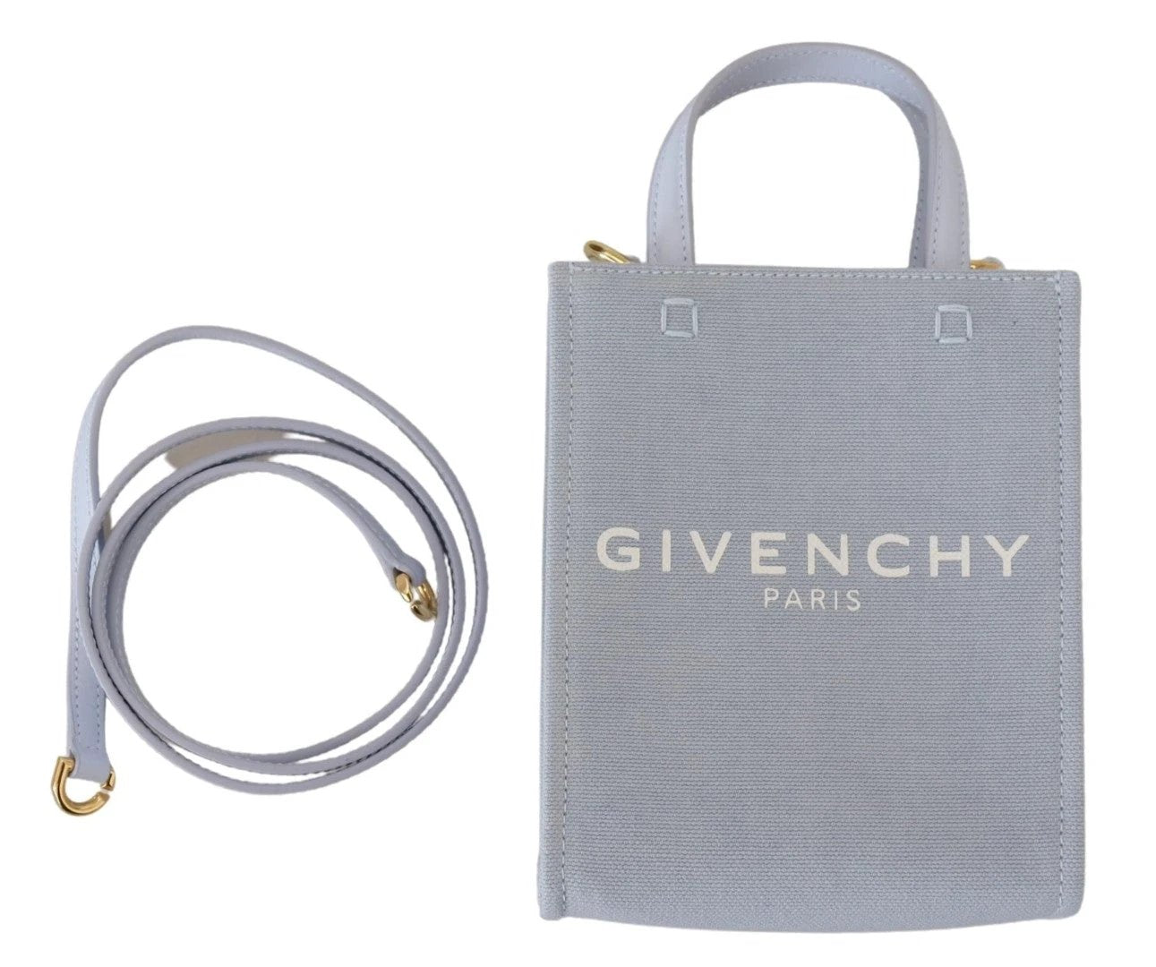 Givenchy Blue Coated Canvas Vertical Cloud Mini Shoulder Bag by Givenchy