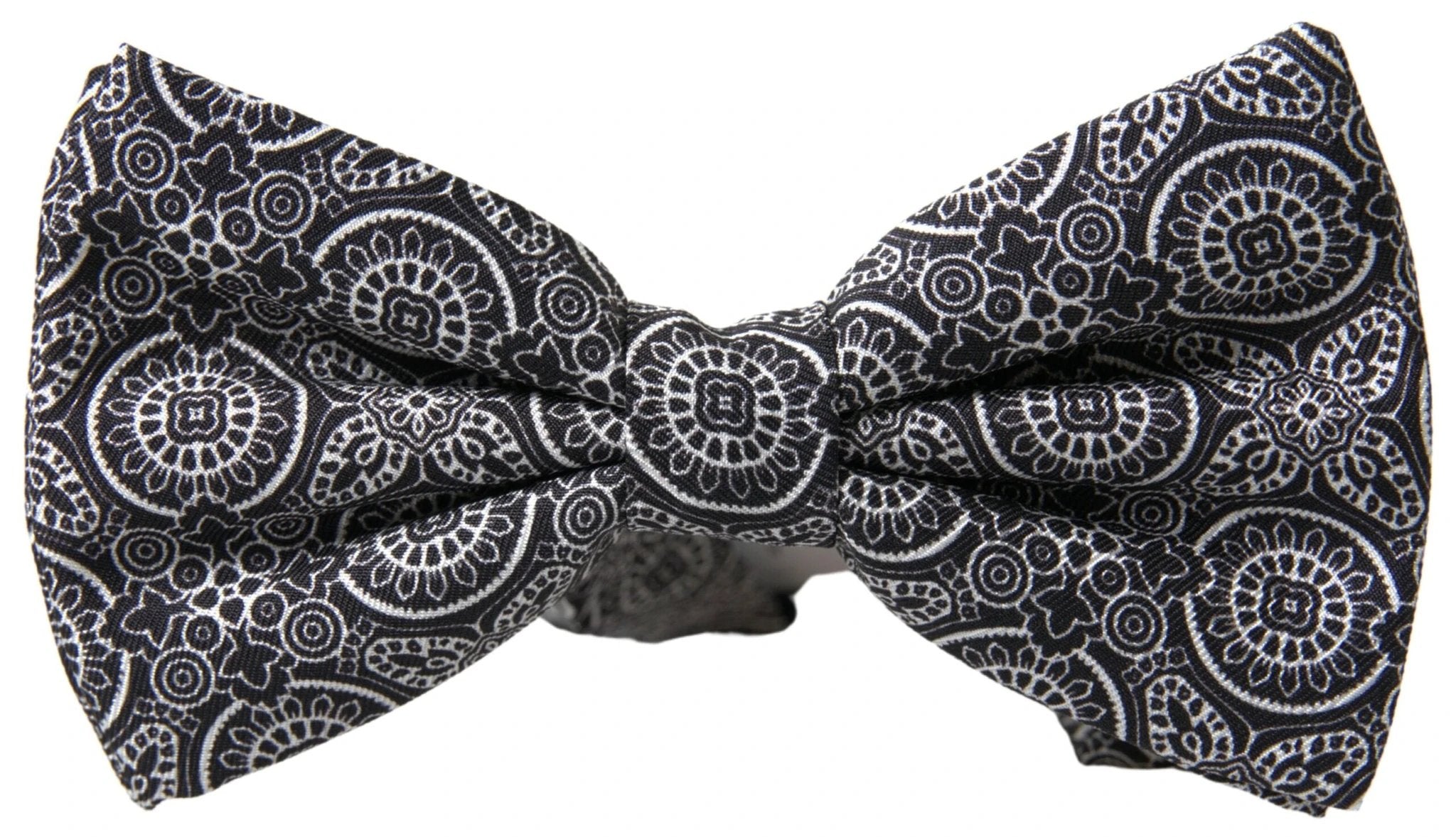 Dolce & Gabbana Black White Pattern Adjustable Neck Papillon Bow Tie by Dolce & Gabbana