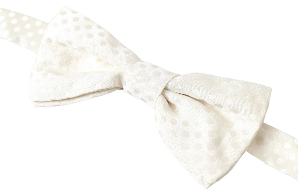 Dolce & Gabbana Ivory Fantasy Pattern Adjustable Neck Papillon Bow Tie by Dolce & Gabbana
