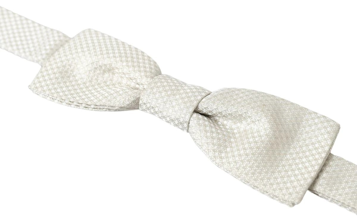 Dolce & Gabbana Ivory Silk Adjustable Neck Papillon Men Bow Tie by Dolce & Gabbana