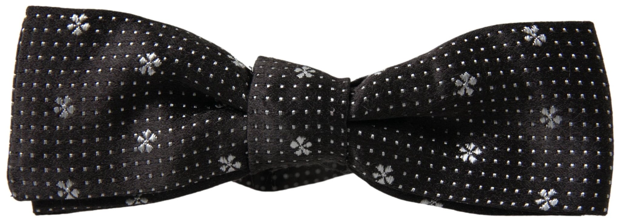 Dolce & Gabbana Black Patterned Silk Adjustable Men Neck Papillon Bow Tie by Dolce & Gabbana