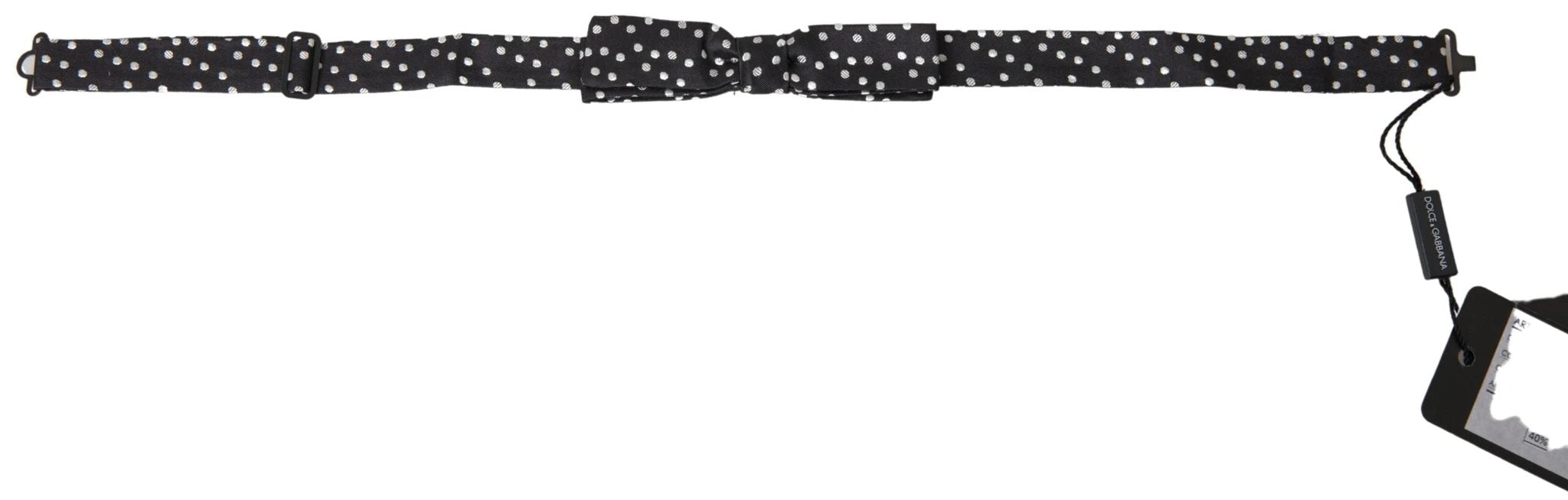 Dolce & Gabbana Black Polka Dot Silk Adjustable Men Neck Papillon Bow Tie by Dolce & Gabbana