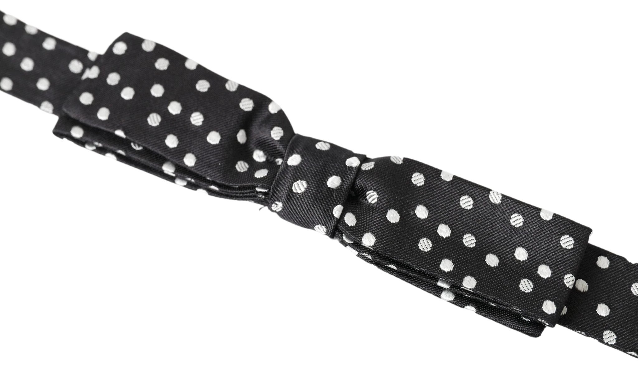 Dolce & Gabbana Black Polka Dot Silk Adjustable Men Neck Papillon Bow Tie by Dolce & Gabbana