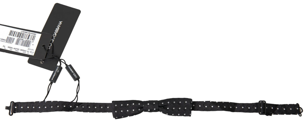 Dolce & Gabbana Black Polka Dot Silk Adjustable Men Neck Papillon Bow Tie by Dolce & Gabbana