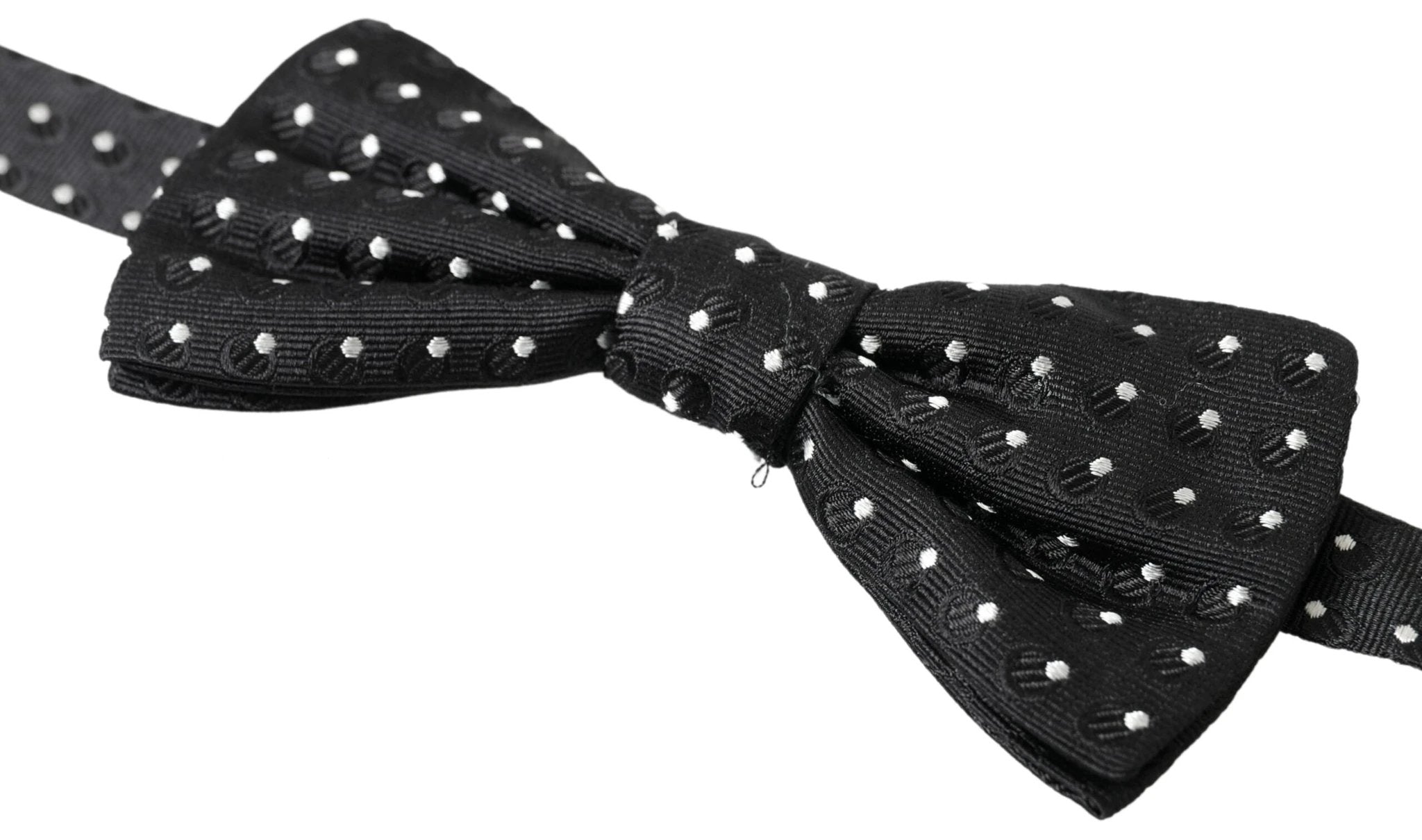 Dolce & Gabbana Black Polka Dot Silk Adjustable Men Neck Papillon Bow Tie by Dolce & Gabbana