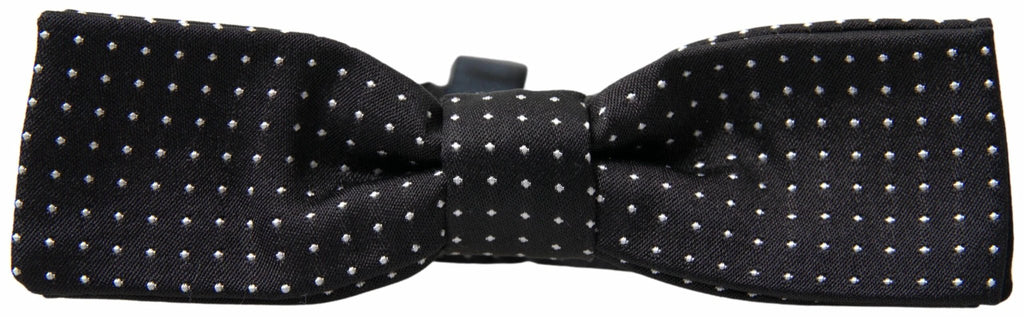 Dolce & Gabbana Black Polka Dot Silk Adjustable Men Neck Papillon Bow Tie by Dolce & Gabbana