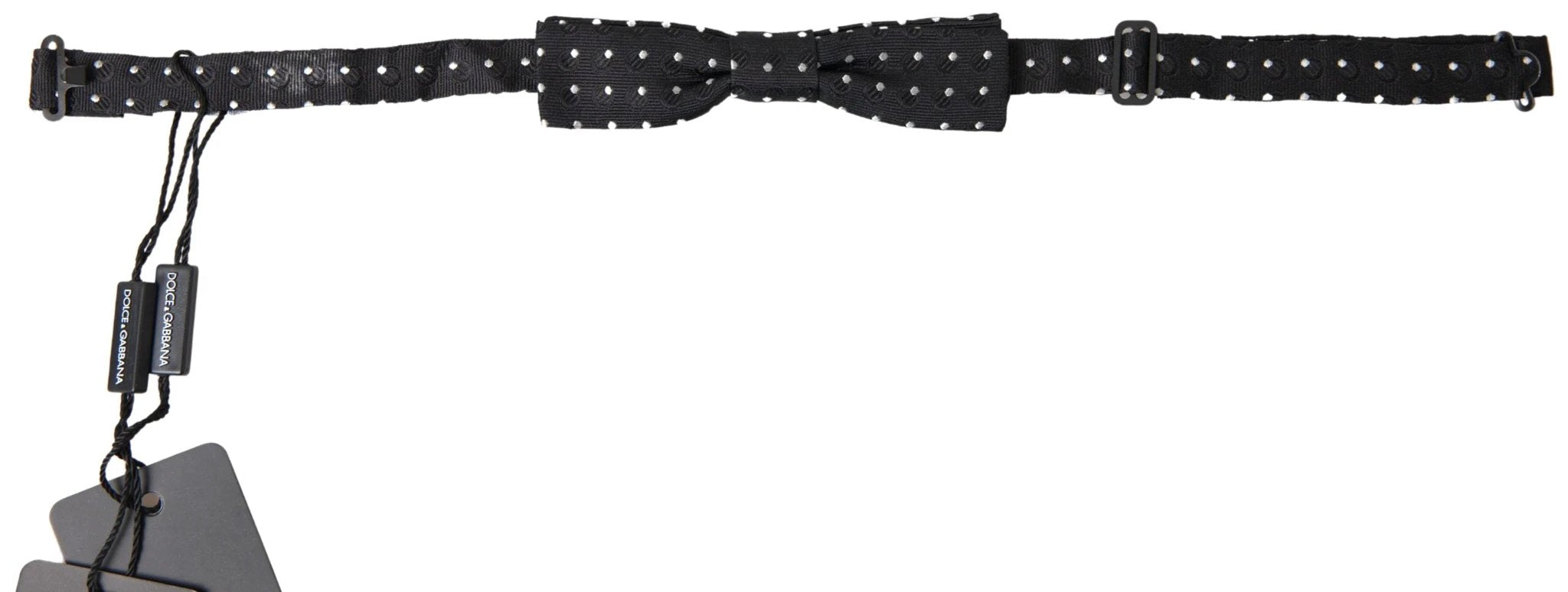 Dolce & Gabbana Black Polka Dot Silk Adjustable Men Neck Papillon Bow Tie by Dolce & Gabbana