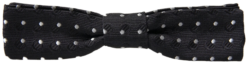 Dolce & Gabbana Black Polka Dot Silk Adjustable Men Neck Papillon Bow Tie by Dolce & Gabbana