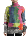 Dolce & Gabbana Multicolor Mohair Turtleneck Pullover Sweater by Dolce & Gabbana