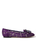 Dolce & Gabbana Purple Vally Taormina Lace Crystals Flats Shoes by Dolce & Gabbana