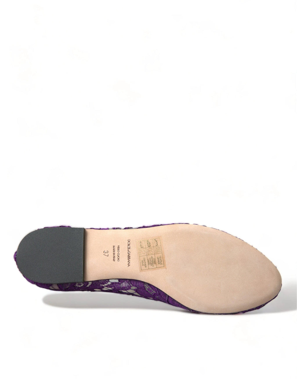Dolce & Gabbana Purple Vally Taormina Lace Crystals Flats Shoes by Dolce & Gabbana