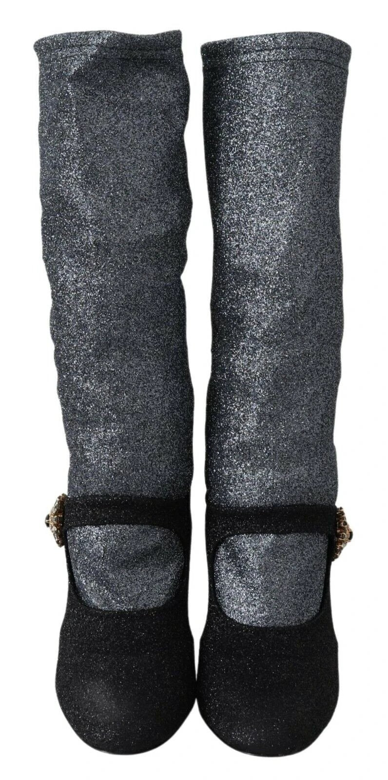 Dolce & Gabbana Black Crystal Mary Janes Booties Shoes by Dolce & Gabbana