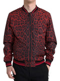 Dolce & Gabbana Red Leopard Bomber Short Coat Jacket by Dolce & Gabbana