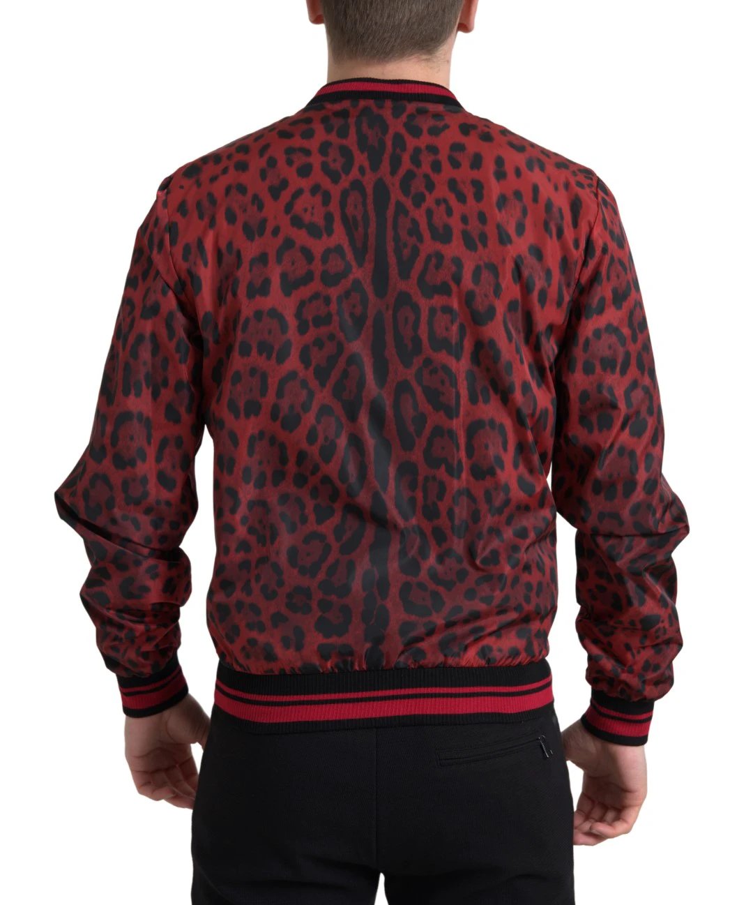 Dolce & Gabbana Red Leopard Bomber Short Coat Jacket by Dolce & Gabbana